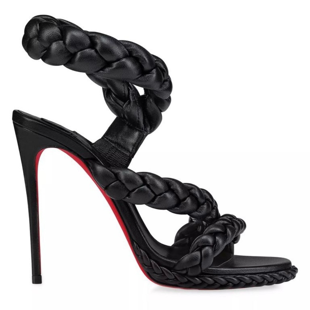 NIB Christian Louboutin X Idris Elba Fatima 120 MM Leather Strap Sandals Size 37 - Picture 2 of 10